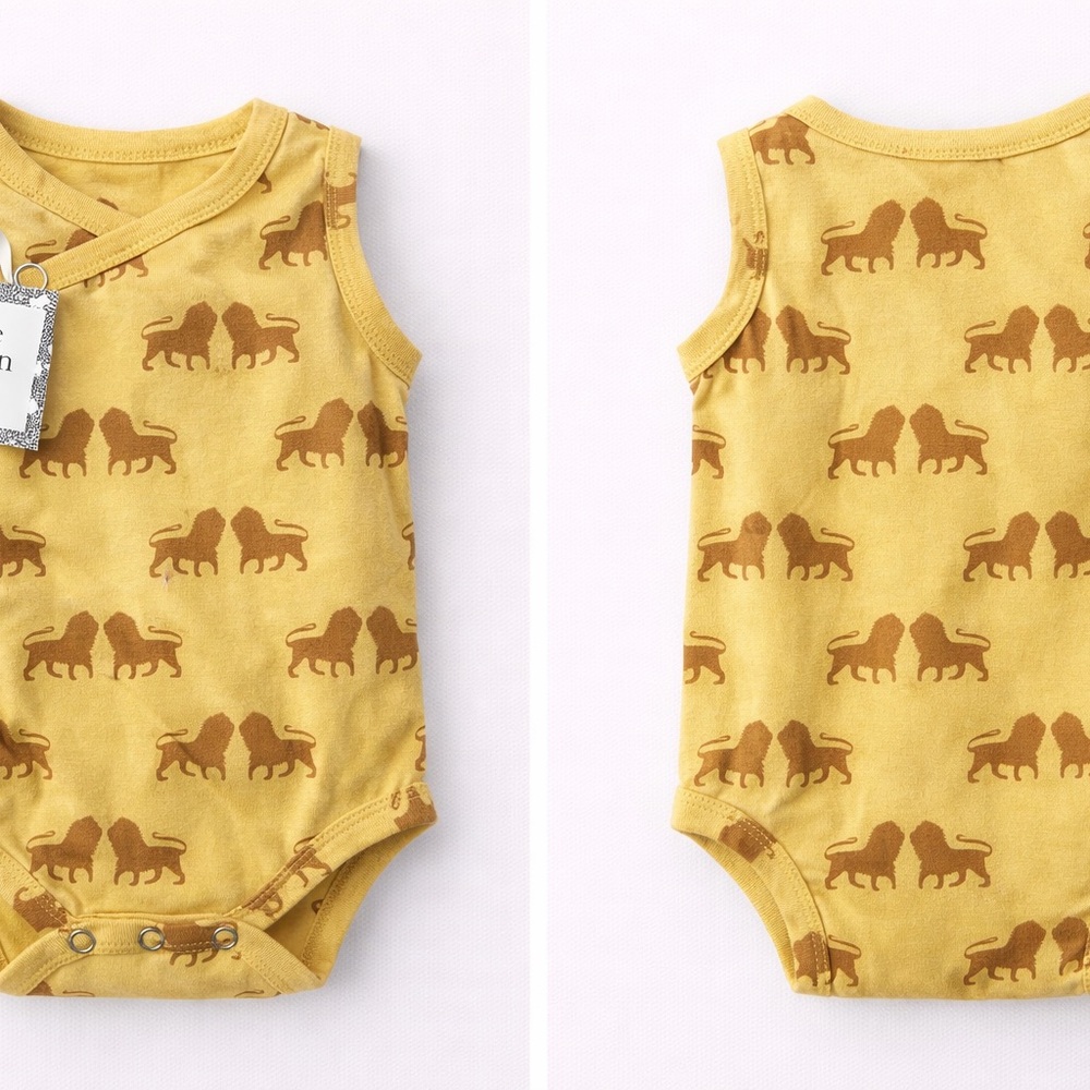 Kate Quinn Lion Print Mustard Bodysuit 12–18M